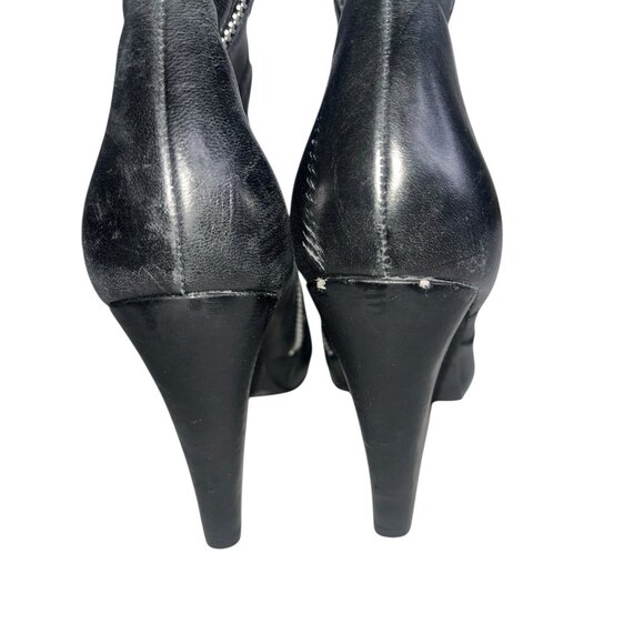 Womens Thigh High Boots 6.5 Faux Leather Lace Up Zip Soft Lined Jessica Simpson - Picture 5 of 15